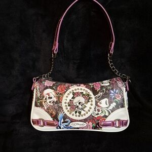 Ed Hardy Skull and Roses Crossbody Bag
